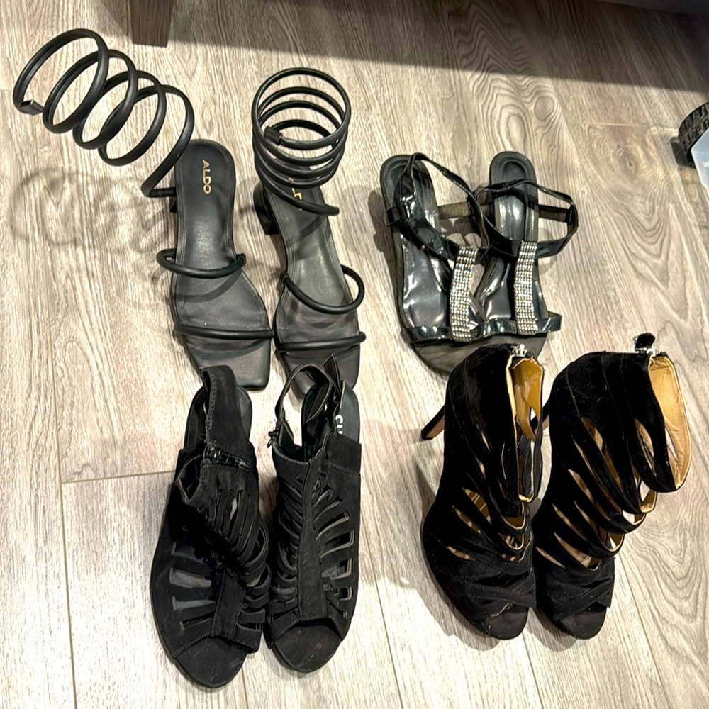Black Aldo / Suzy Shier / H&M wedges & heel lot